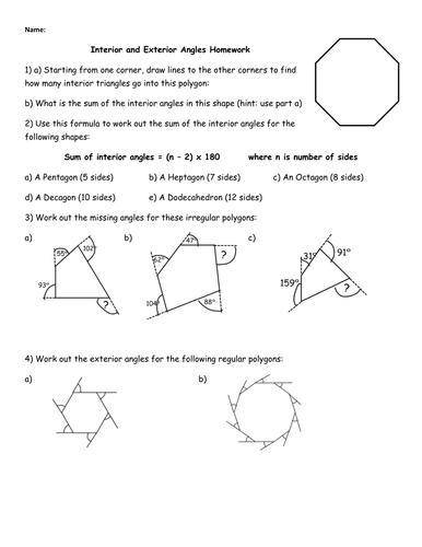 work out the missing angles for these irregular polygons #3a,b,c and work out the miss angles for t