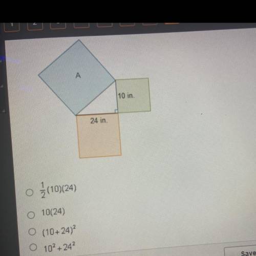￼which expression is equivalent to the area of square A in inches ?