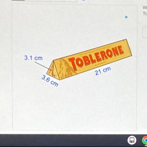 What is the amount of material required to creat a Toblerone box? The triangular base is equilatera