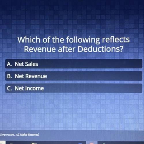Which of the following reflects Revenue after Deductions?