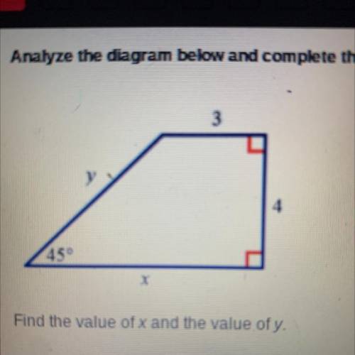 Find the value of x and the value of y.
Please help :(
