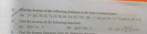 Find inverse of function in form of ordered pair