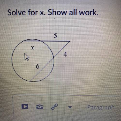 Solve for x. Show all work. Please