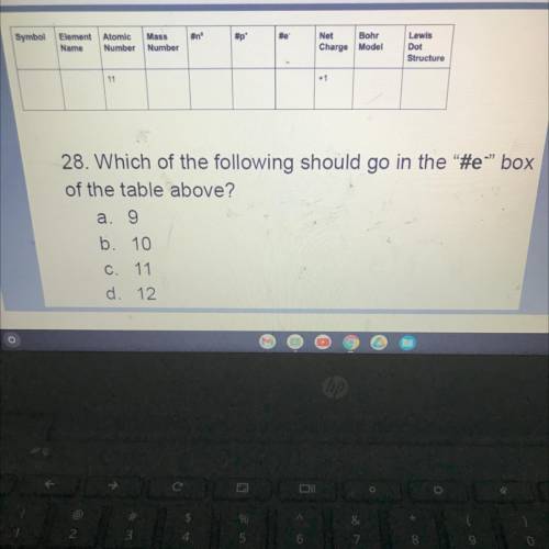 Which of the following should go in the #e box of the table above? (HELP ME ASAP PLEASE)

a. 9
b.