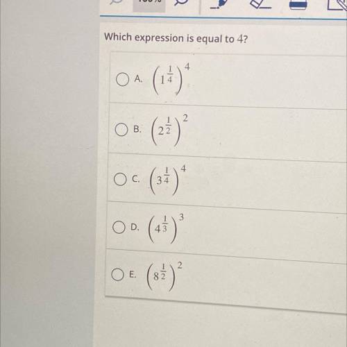 Which expression is equal to 4?