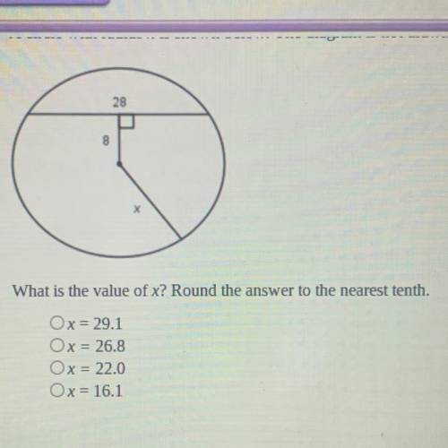 What is the value of x? Round the answer to the nearest tenth. 
DONT RESPOND WITH A LINK