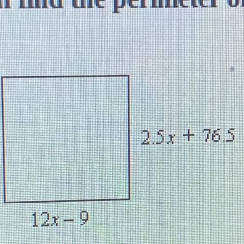 Help me find the perimeter of this square. if you can do it step by step please!