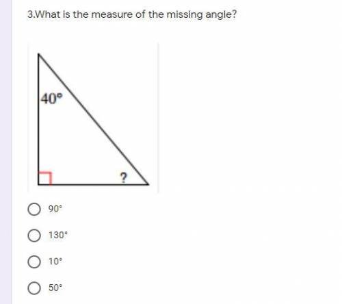 What is the measure of the missing angle?)Please explain how u got the answer so I can learn