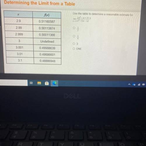 Understanding the concept of a limit use the table to determine a reasonable estimate , does anyone