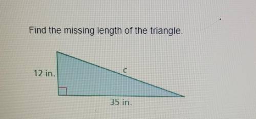 Find the missing length of the triangle. 12 in 85 in.​