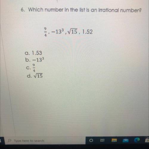 Which number in the list is an irrational number?