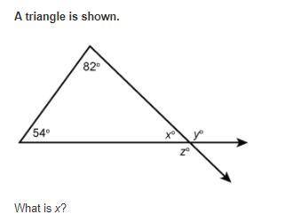 A triangle is shown. What is X?