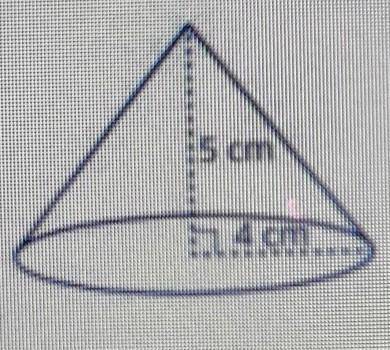 calculate the volume of each cone. Use 3.14 for π. Round answers to the nearest hundredth if necess