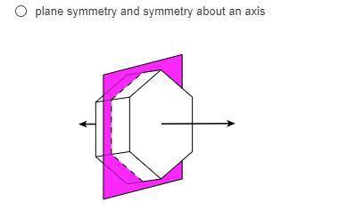Identify whether the figure has plane symmetry, symmetry about an axis, or neither. HELP NEEDED NOW