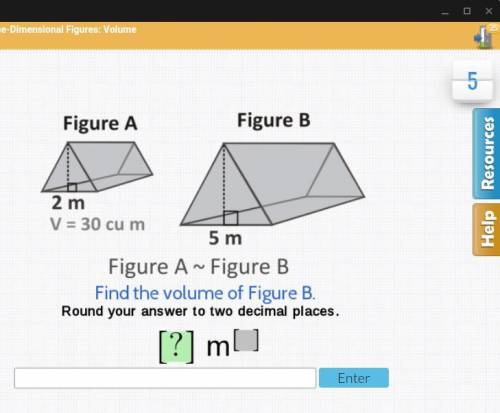 Find the volume of figure b triangular base=2 v=30 triangular base=5