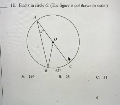 Find the x in the circle O. HELP QUICKLY PLS