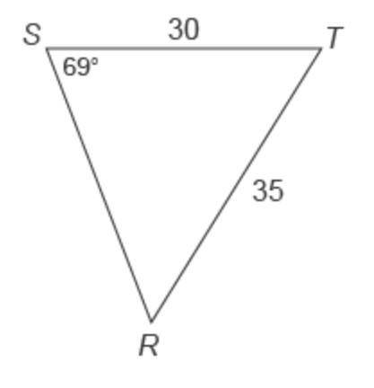 What is the measure of ∠R to the nearest degree?
31°
53°
58°
80°