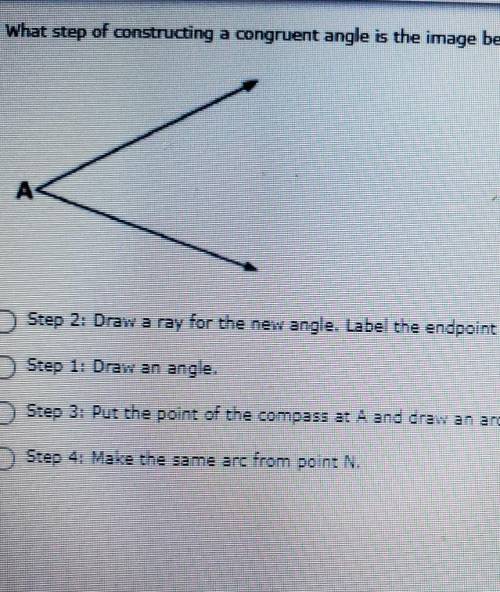 What steps of constructing a congruent angle is the image?​