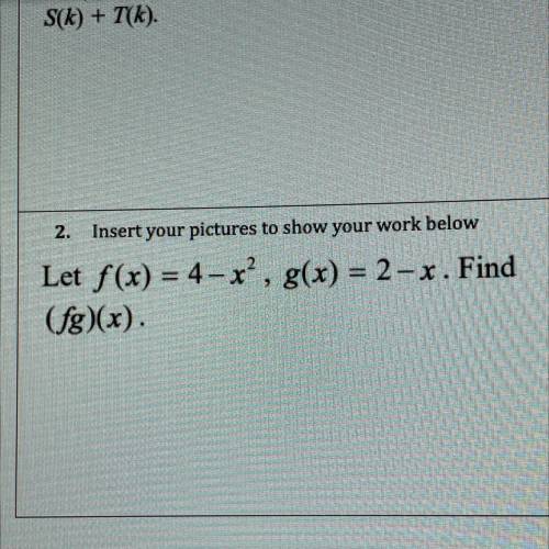 How to find (fg)(x) from the equation