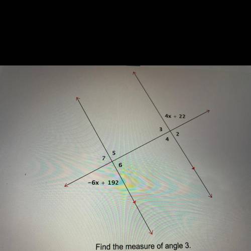 Find the measure of angle 3 
I WILL GIVE BRAINLIEST TO THE CORRECT ANSWER