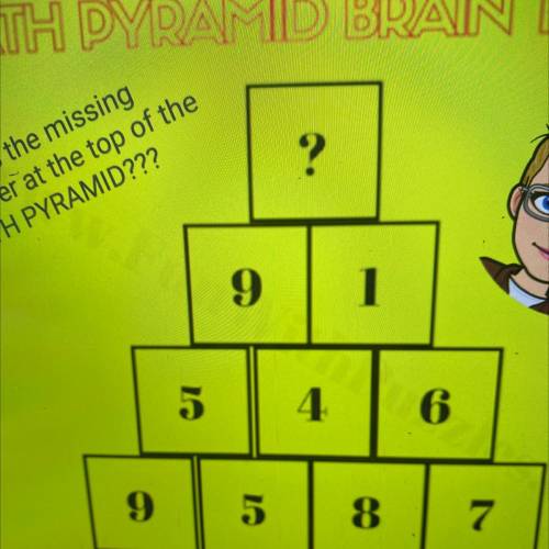 Help ! What is the missing
number at the top of the
MATH PYRAMID???