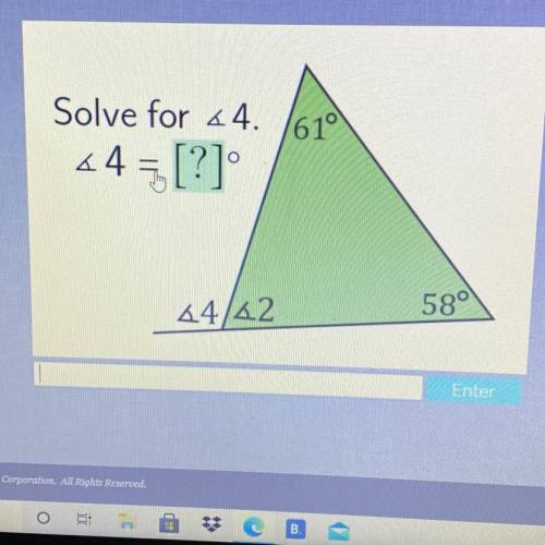 Solve for 44.
61°
44 = [?]
O
44/42
58°