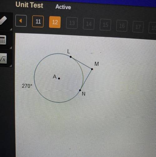 In the diagram of circle A, what is m ZLMN?
0 75°
O 90°
O 120°
0.135°