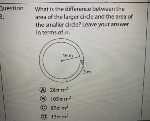 what is the difference between the area of the larger circle and the area of tw smaller circle? ter