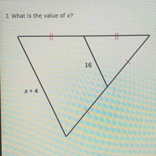 3. What is the value of x?
A.36
B.32
C.12
D.28