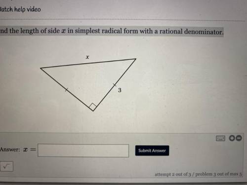 Find the length of side x in