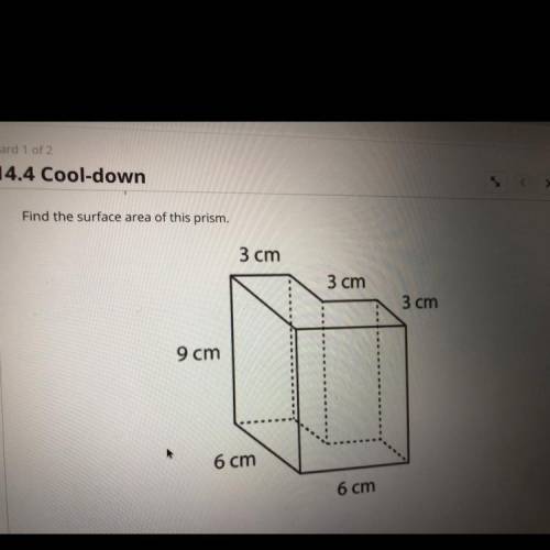 Find the surface area of this prism.