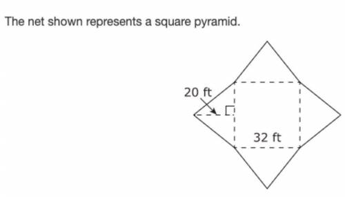 Part A

Determine the area, in square feet, of one triangular face of the square pyramid. Show you