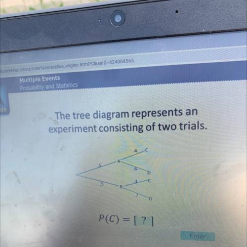 The tree diagram represents an
experiment consisting of two trials.