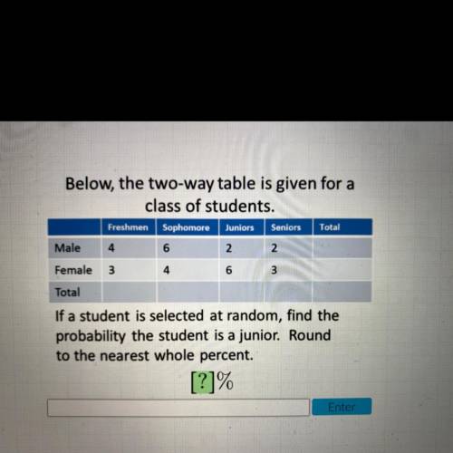 if a student is selected at random, find the probability the student is a junior. round to the near