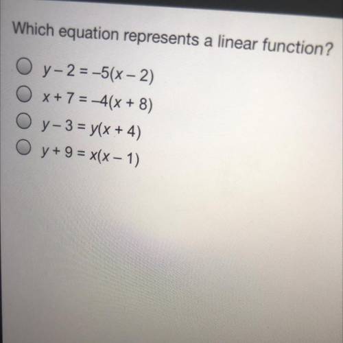 Which equation represents a linear equation?