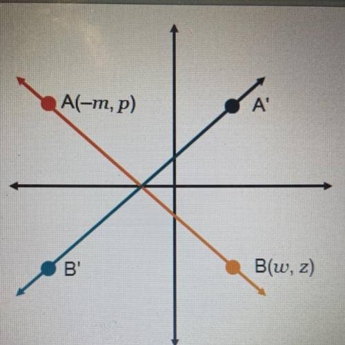 Which coordinate for points A and B would help prove

that lines AB and A'B'are perpendicular?
O A