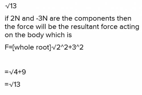 The x and y components of a force are 2 Nand - 3 N. The force is​