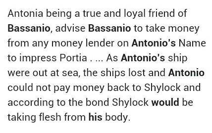 How does Antonio benefit from his relationship with Bassanio