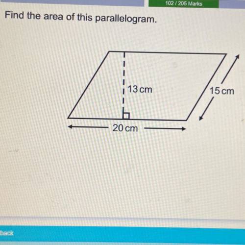 Find the area of this parallelogram. HELP ASAP!