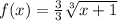 f( x) =  \frac{3}{3}  \sqrt[3]{x + 1}