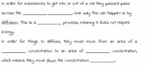 Fill in the blanks of diffusion