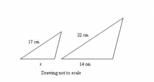 In the diagram, the figures are similar. Use proportions to find x.
