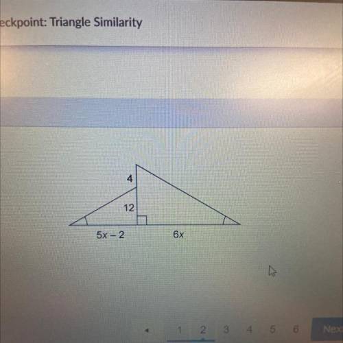 The two triangles are similar.
What is the value of x?
Enter your answer in the box HELP PLS
