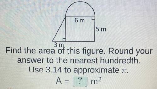 What is the area of a figure with the measurements of 3,6, and 5?