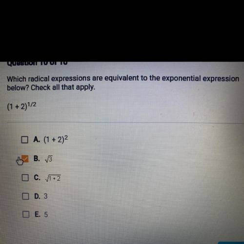 Which radical expressions are equivalent to the exponential expression

below? Check all that appl