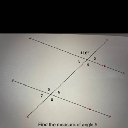 I will give BRAINLIEST to the correct answer 
Find the measure of angle 5.