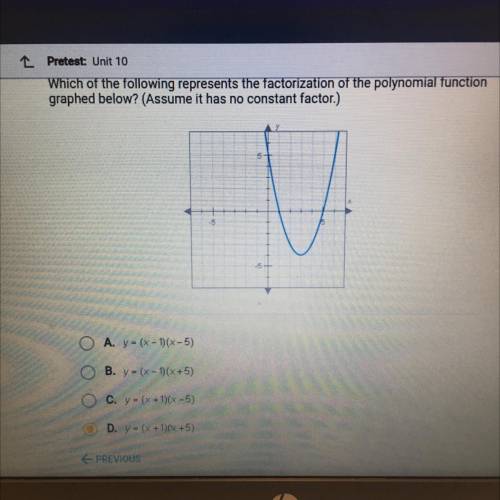 Which of the following represents the factorization of the polynomial function

graphed below? (As