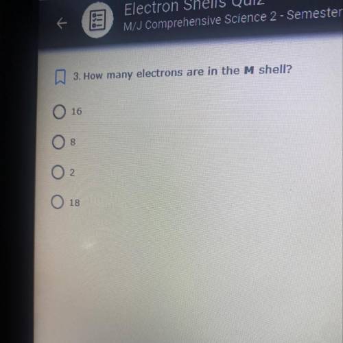 3. How many electrons are in the M shell?