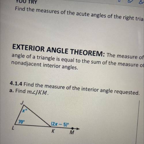 Find the measures of the angle QUESTION A.