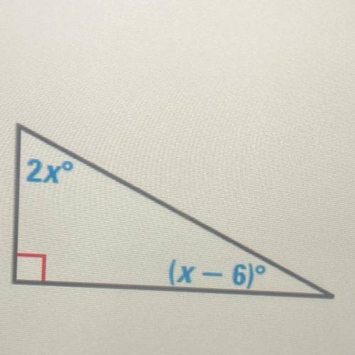 Find the measures of the acute angles of the right triangle shown